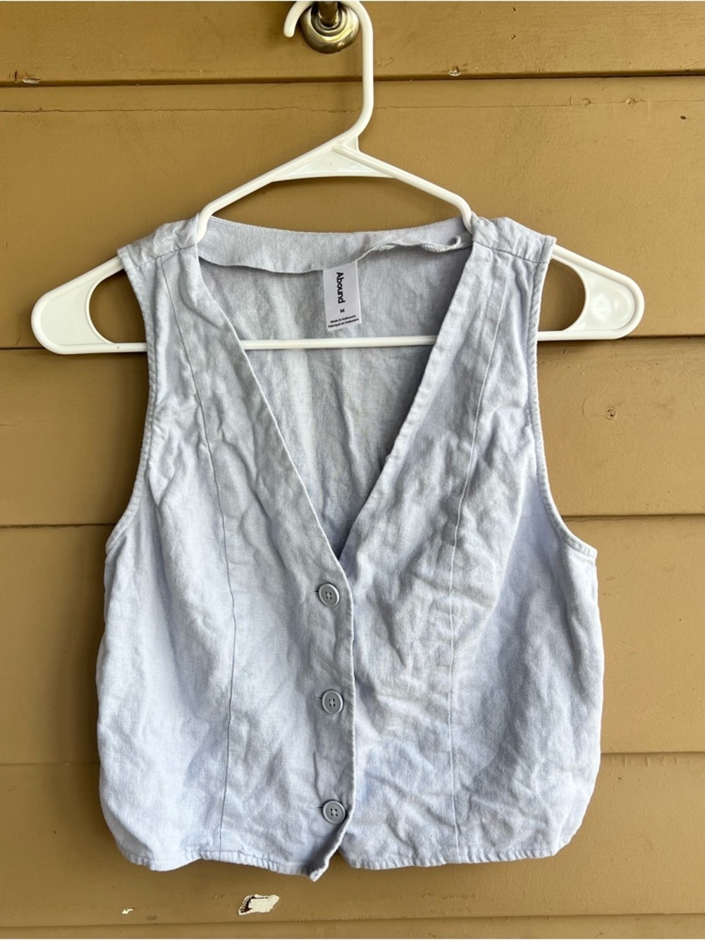 ABOUND Linen Button Front Vest Size M Contemporary Summer